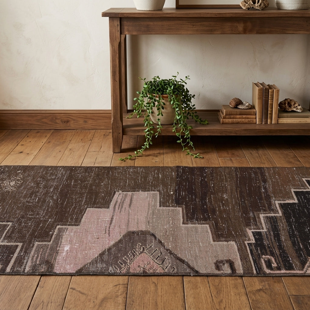 Oriental pattern on the Cansugul vintage runner rug – handmade in Anatolia, Turkey