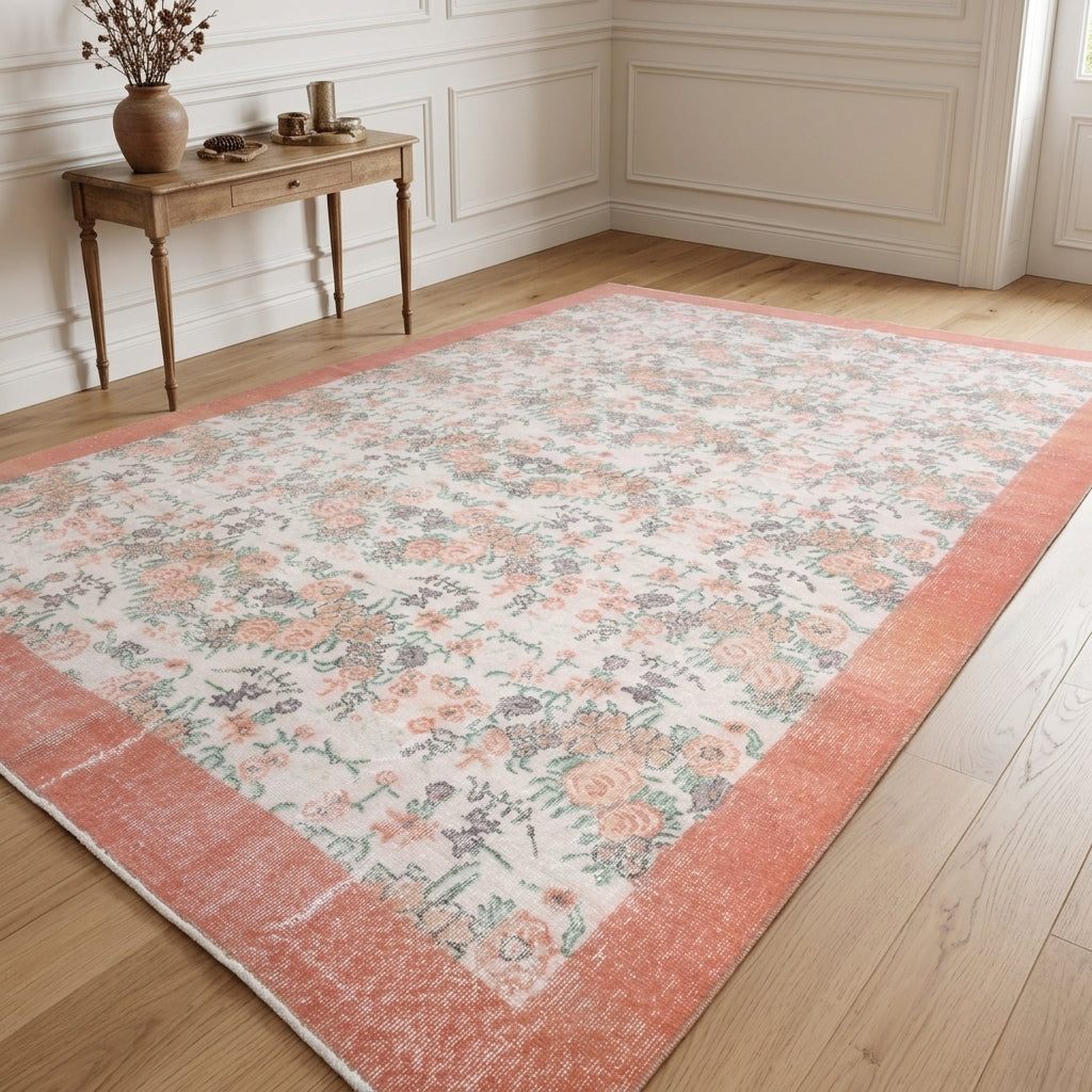 Ikat pattern on the Zuhreruh vintage area rug – handmade in Anatolia, Turkey