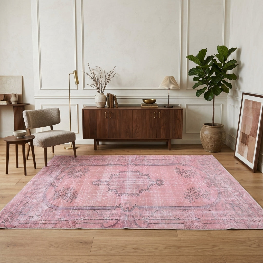 Oriental pattern on the Altinaz vintage area rug – handmade in Anatolia, Turkey