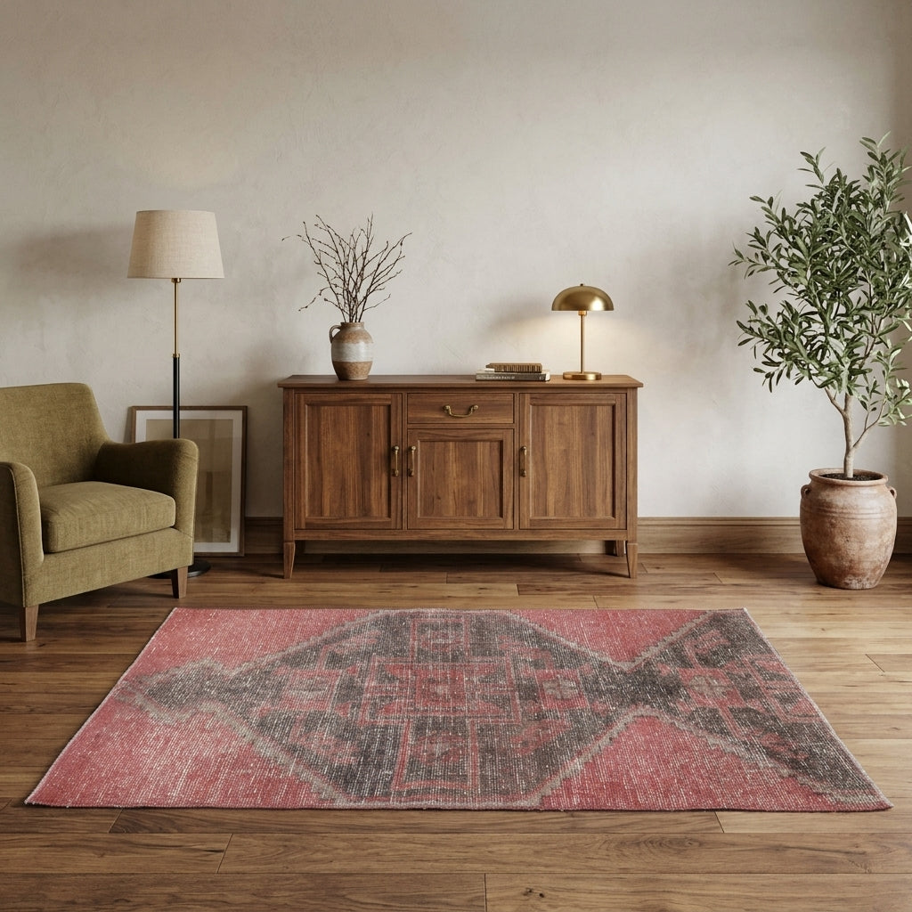 Oriental pattern on the Yesimtac vintage runner rug – handmade in Anatolia, Turkey