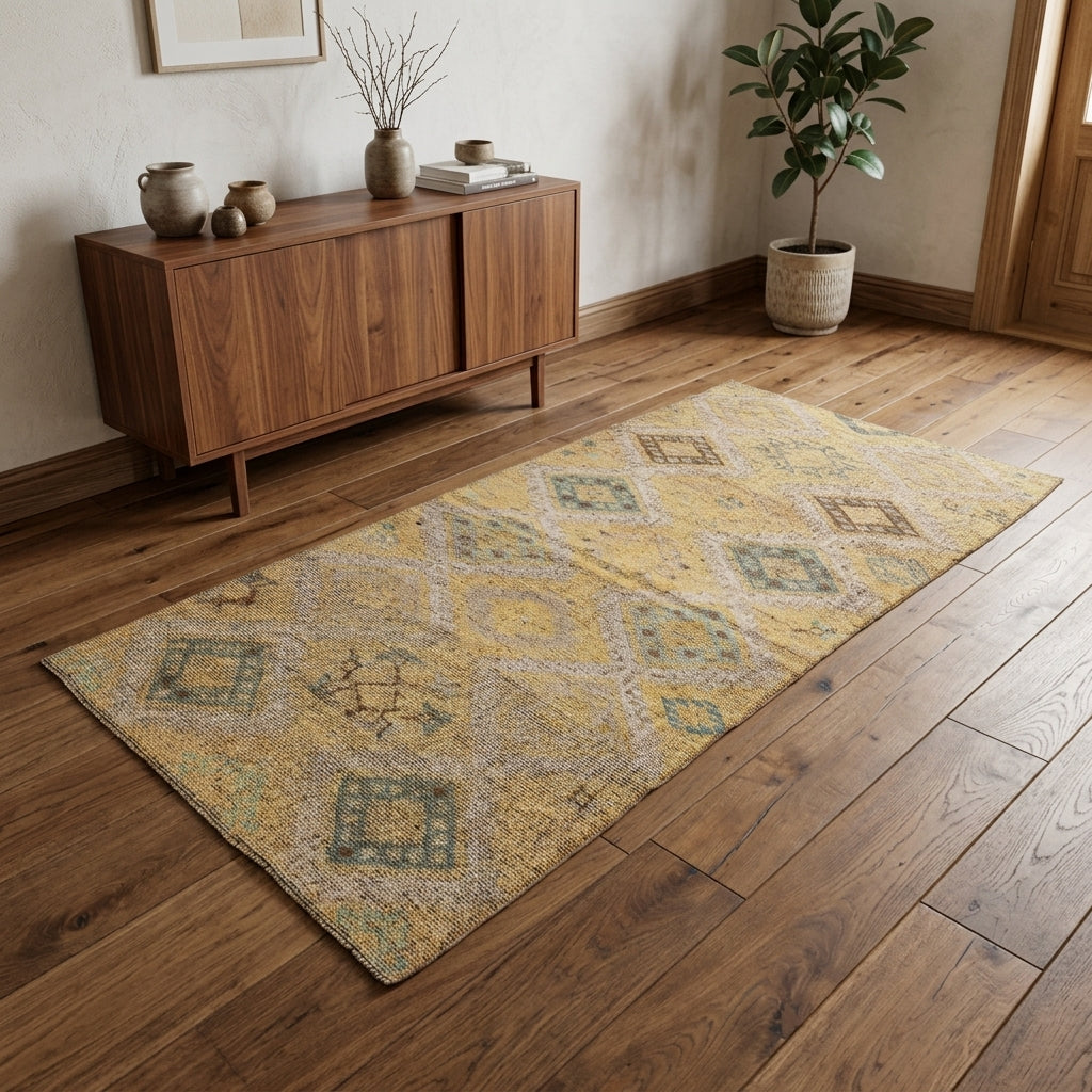 Oriental pattern on the Xanthokoma vintage runner rug – handmade in Anatolia, Turkey