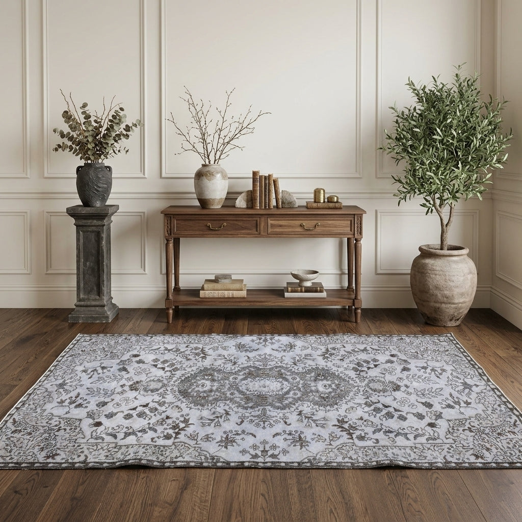 Oriental pattern on the Tuana vintage area rug – handmade in Anatolia, Turkey