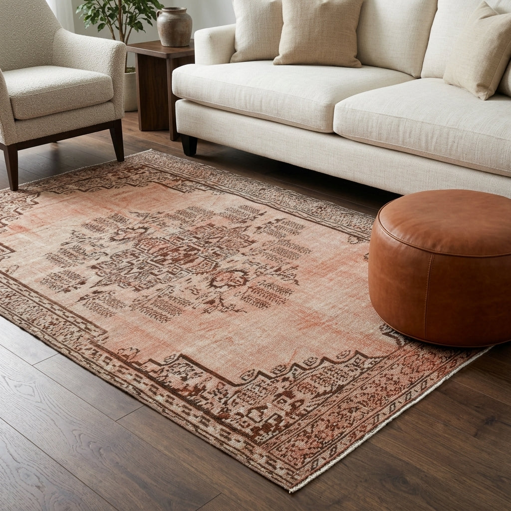 Oriental pattern on the Silaperver vintage area rug – handmade in the Persian region