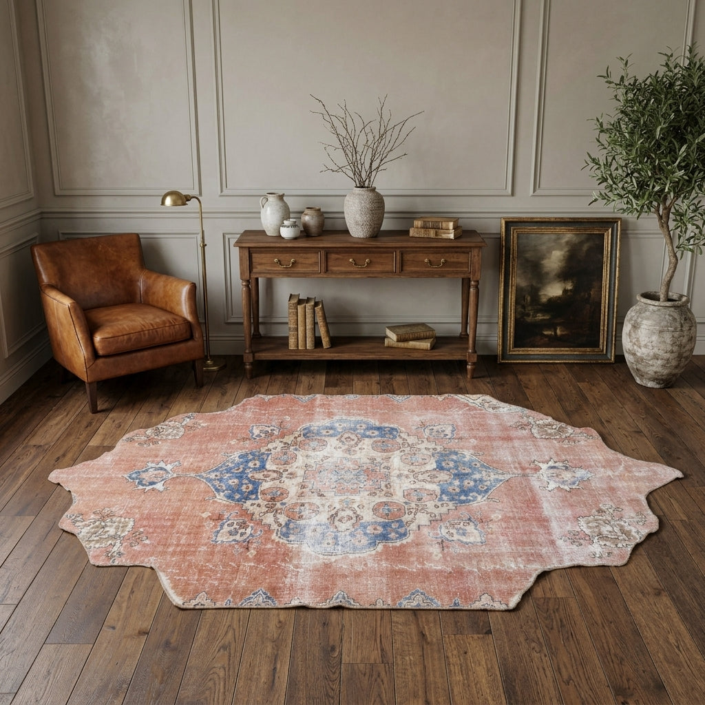 Oriental pattern on the Selenpeyker vintage area rug – handmade in Anatolia, Turkey