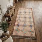 Ikat pattern on the Sanaz vintage area rug – handmade in Anatolia, Turkey