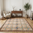 Ikat pattern on the Sanaz vintage area rug – handmade in Anatolia, Turkey