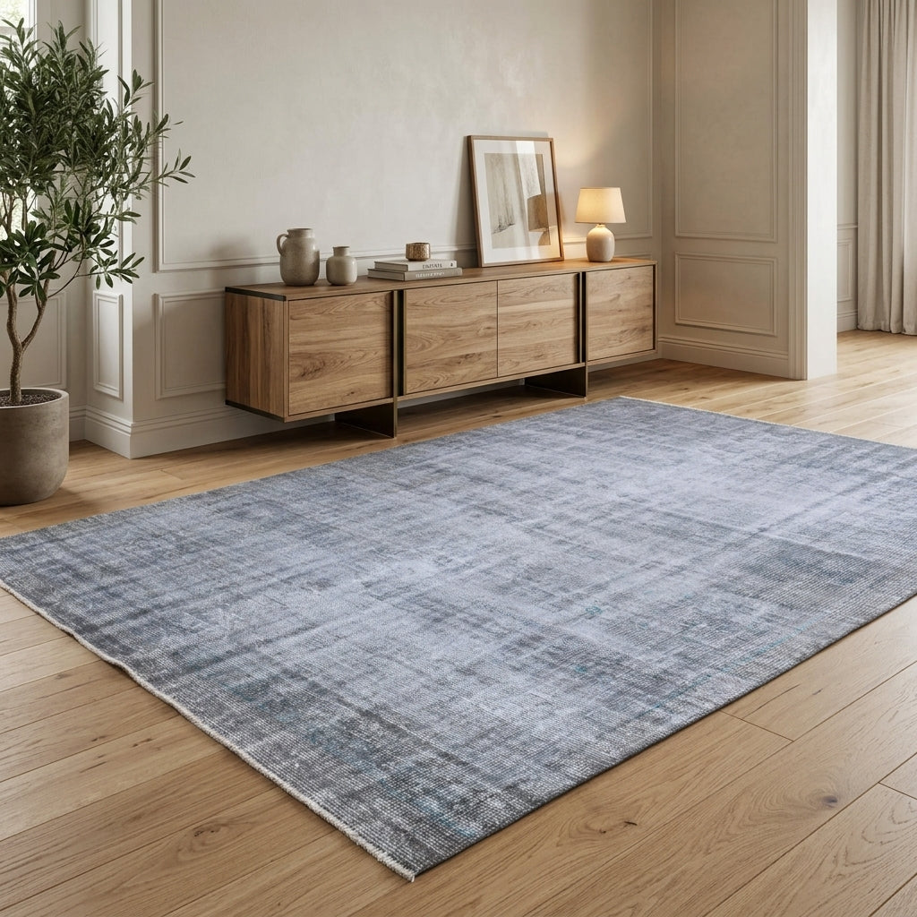 Oriental pattern on the Nikocharis antique washed vintage area rug – handmade in Anatolia, Turkey