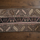 Ikat pattern on the Mujganpezir vintage patchwork runner rug – handmade in Anatolia, Turkey