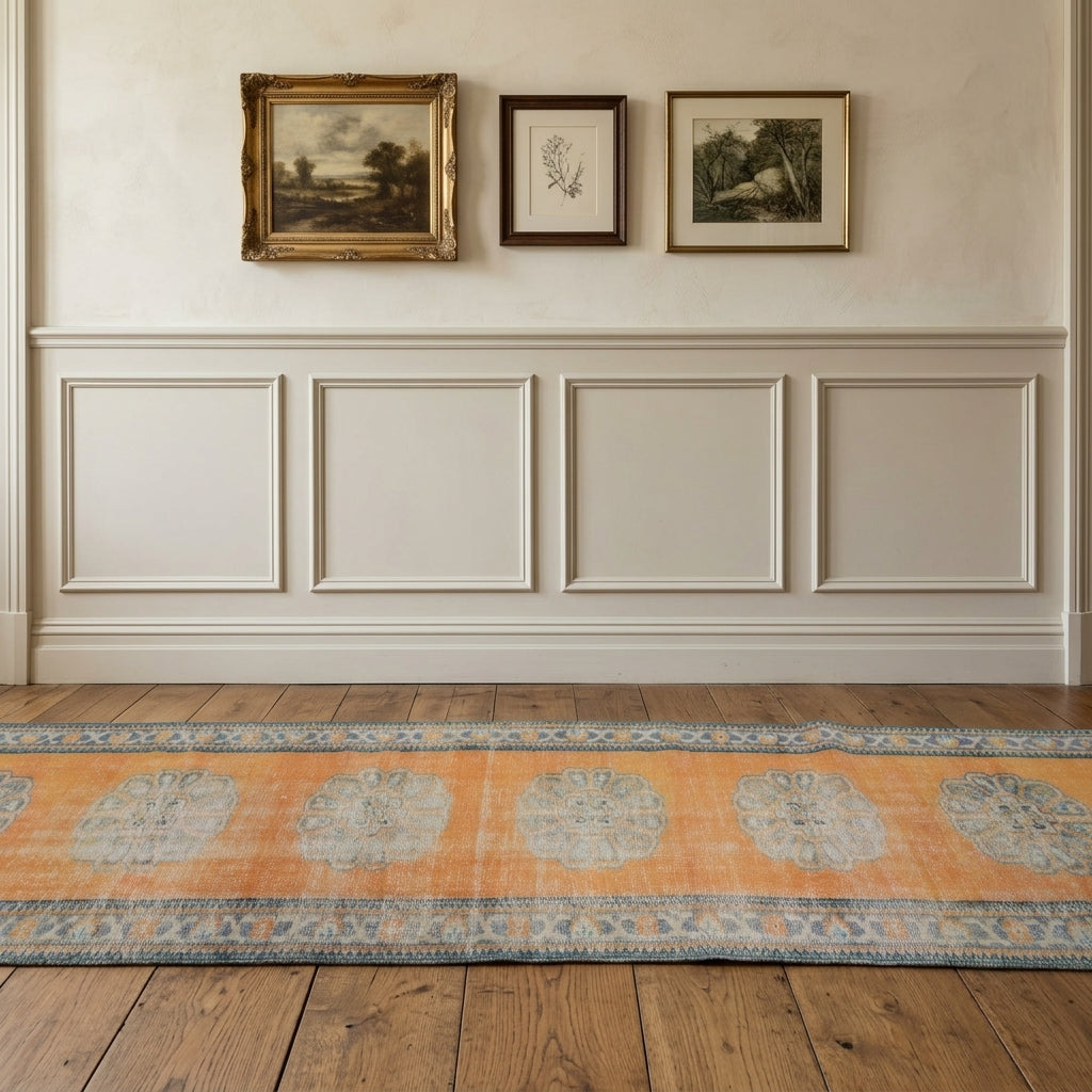 Oriental pattern on the Kydophrosyne vintage runner rug – handmade in Anatolia, Turkey