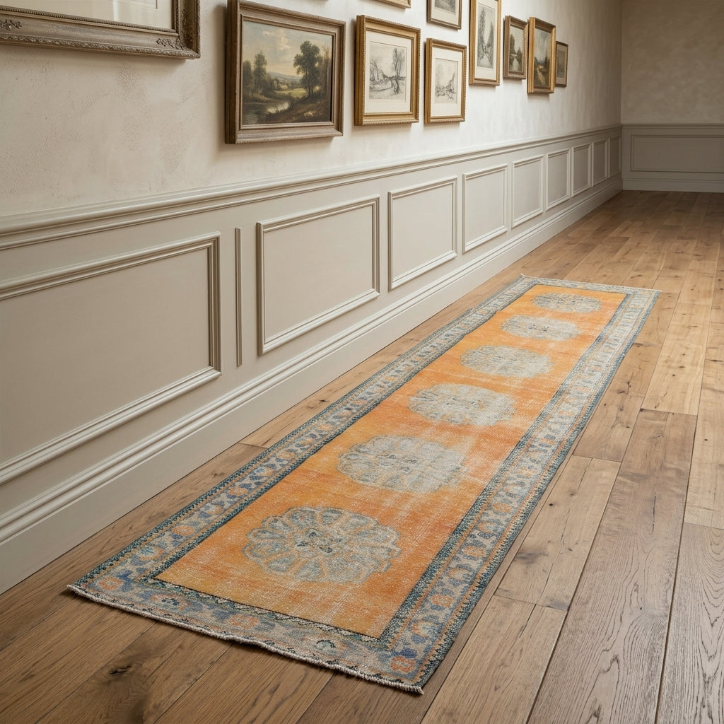 Oriental pattern on the Kydophrosyne vintage runner rug – handmade in Anatolia, Turkey