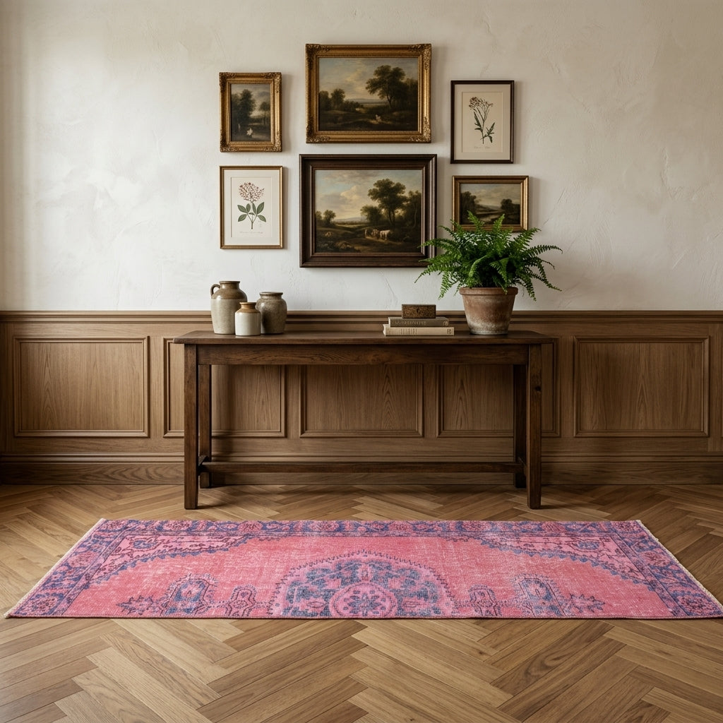 Oriental pattern on the Kyanonassa vintage runner rug – handmade in Anatolia, Turkey