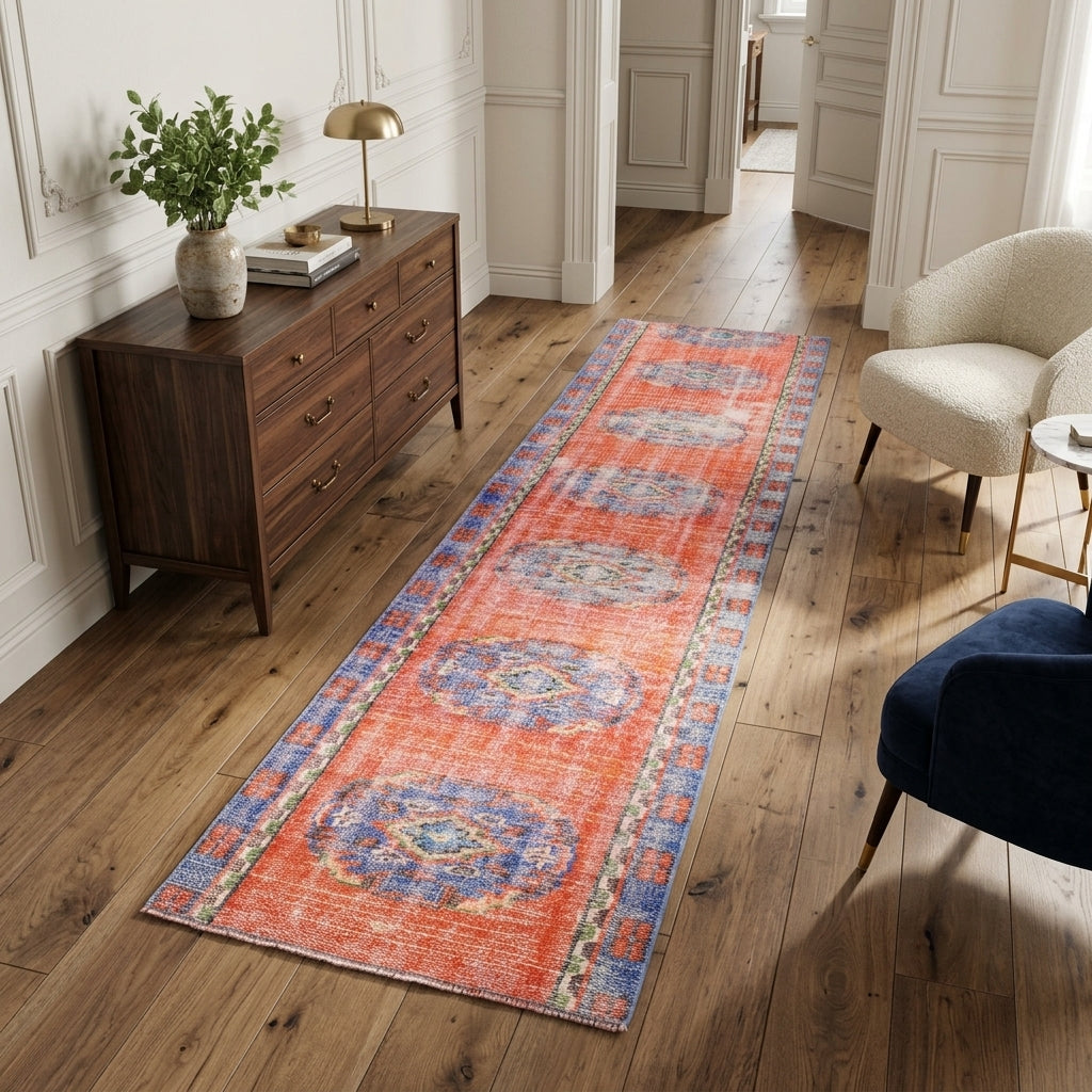 Oriental pattern on the Ketenkusa vintage runner rug – handmade in Anatolia, Turkey