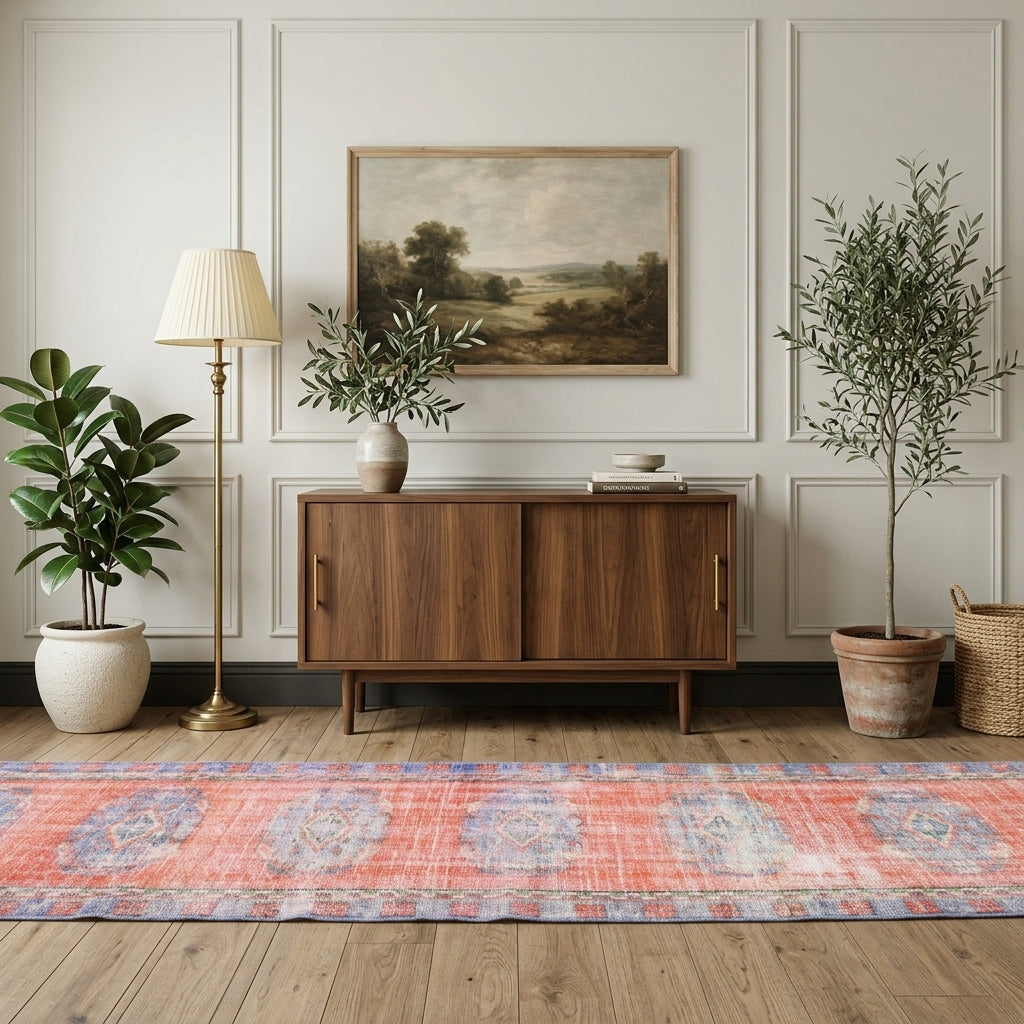 Oriental pattern on the Ketenkusa vintage runner rug – handmade in Anatolia, Turkey