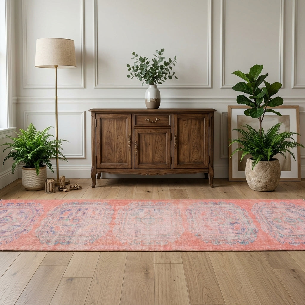 Oriental pattern on the Karanfilsu vintage runner rug – handmade in Anatolia, Turkey