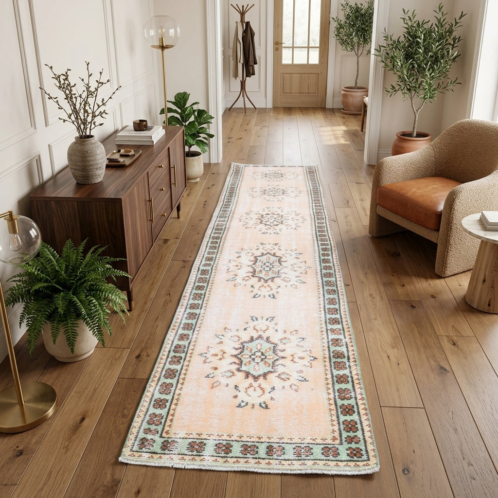 Oriental pattern on the Karagol vintage runner rug – handmade in Anatolia, Turkey