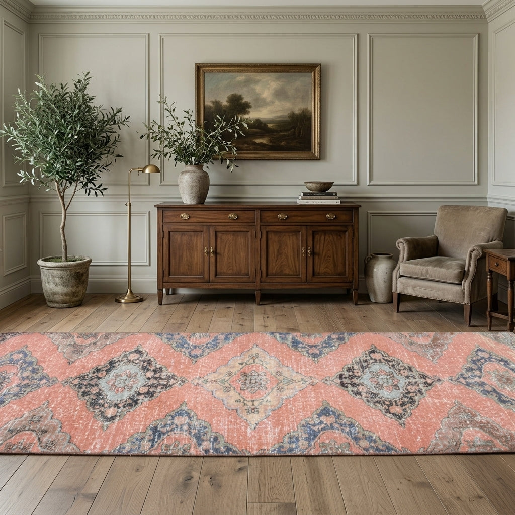 Oriental pattern on the Kallimira vintage runner rug – handmade in Anatolia, Turkey