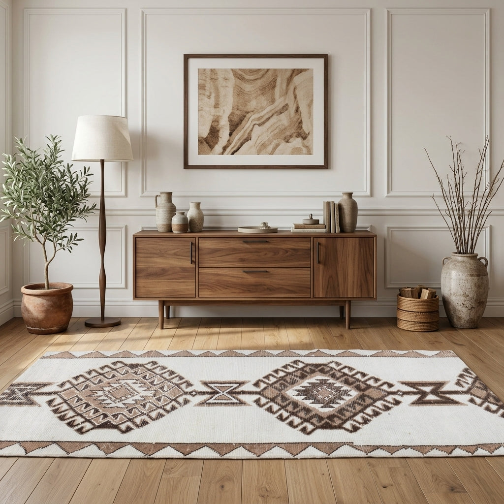Oriental pattern on the Iremgul vintage runner rug – handmade in Anatolia, Turkey