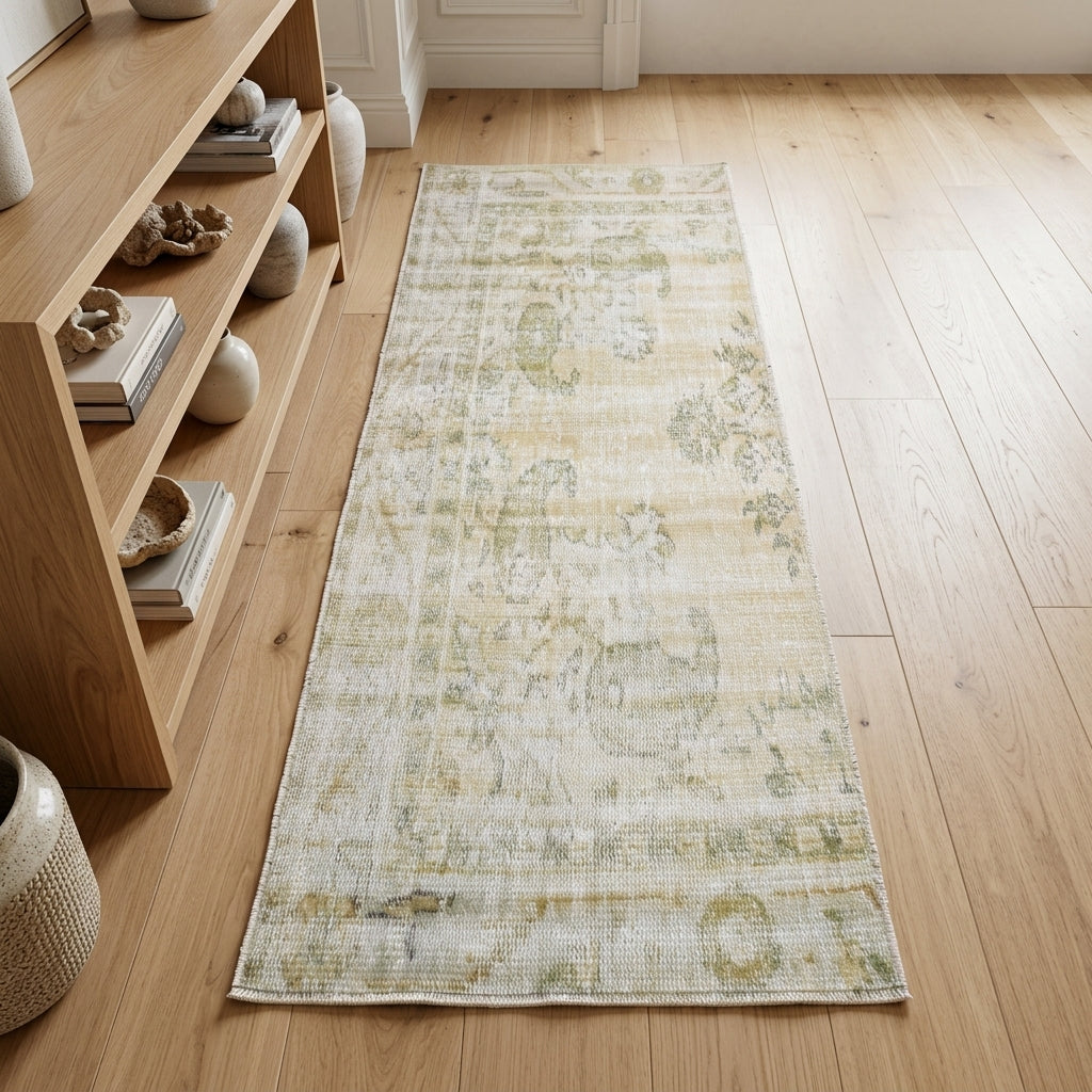 Oriental pattern on the Ilginmelek vintage area rug – handmade in Anatolia, Turkey