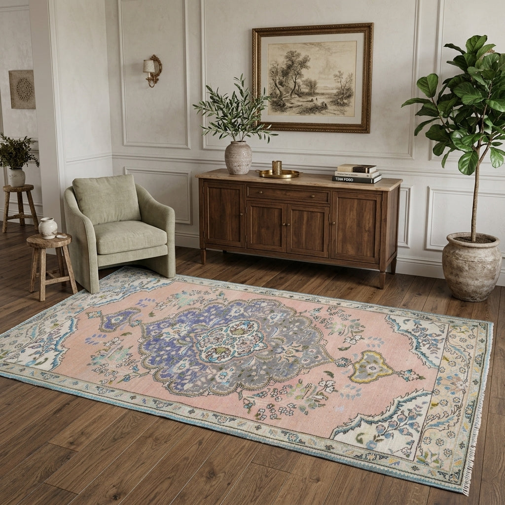 Oriental pattern on the Hedydike vintage runner rug – handmade in Anatolia, Turkey