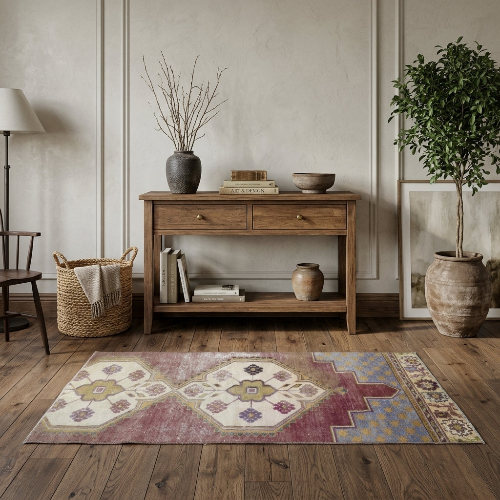 Oriental pattern on the Gokhayat vintage runner rug – handmade in Anatolia, Turkey