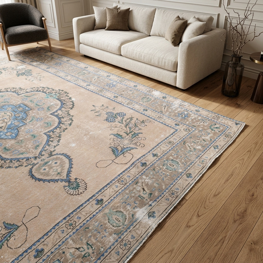 Oriental pattern on the Denizgul vintage area rug – handmade in the Persian region