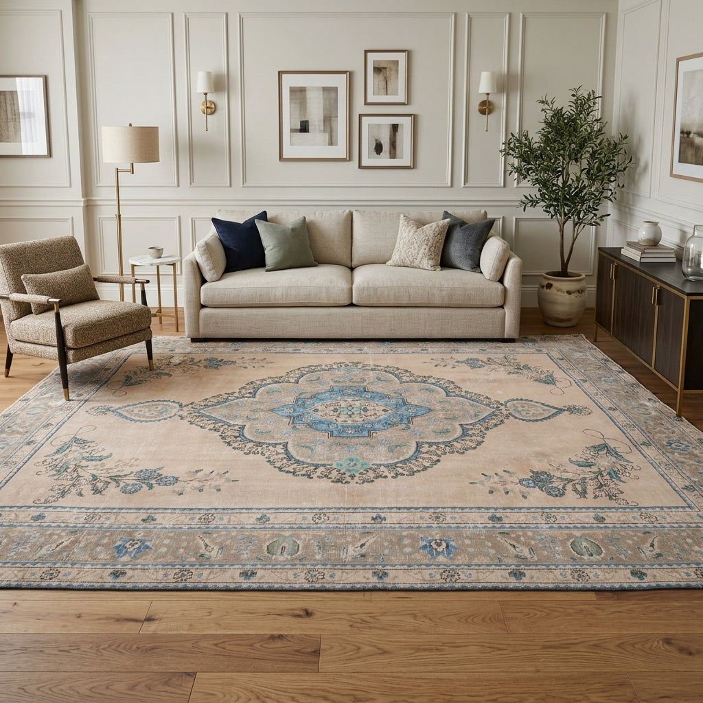 Oriental pattern on the Denizgul vintage area rug – handmade in the Persian region