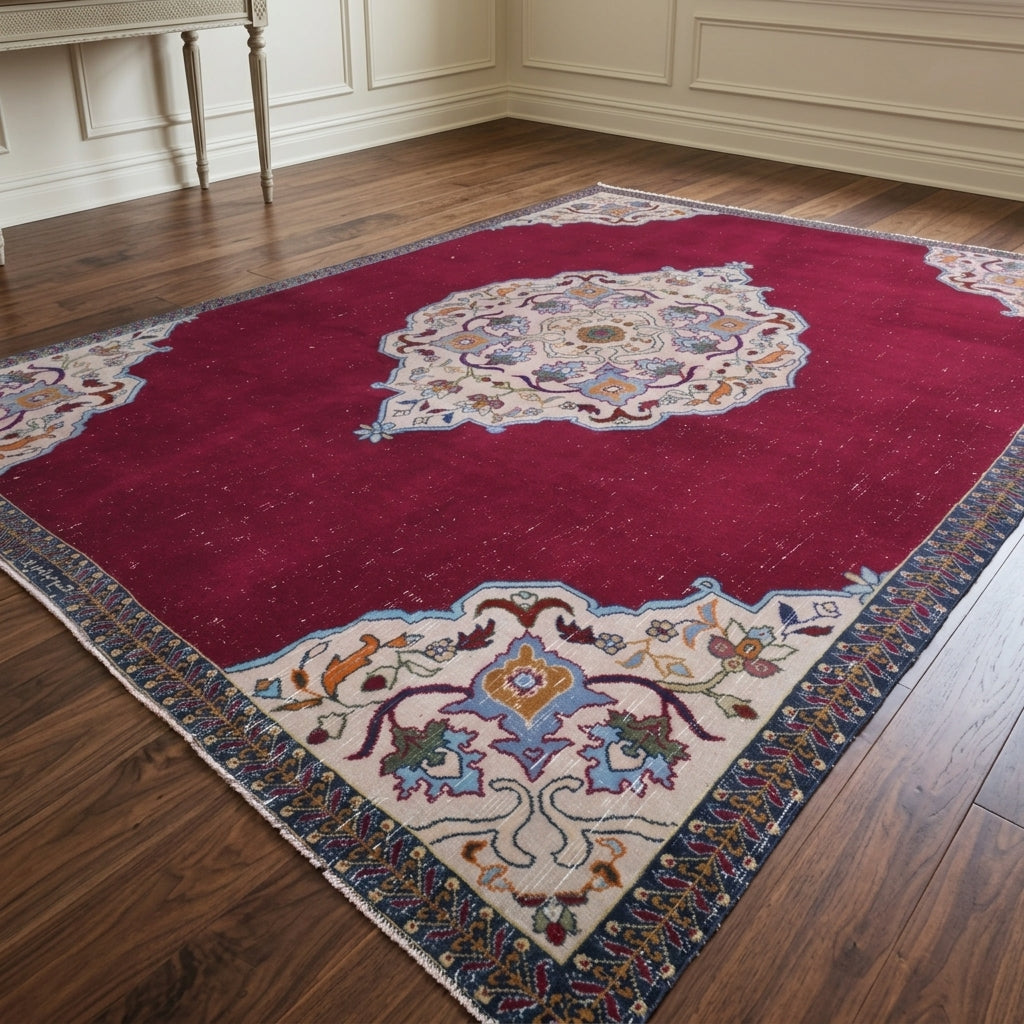 Oriental pattern on the Yelizruh vintage area rug – handmade in Anatolia, Turkey