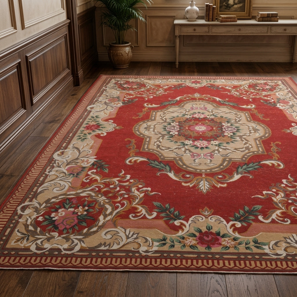 Oriental pattern on the Nepherhoe vintage area rug – handmade in Anatolia, Turkey