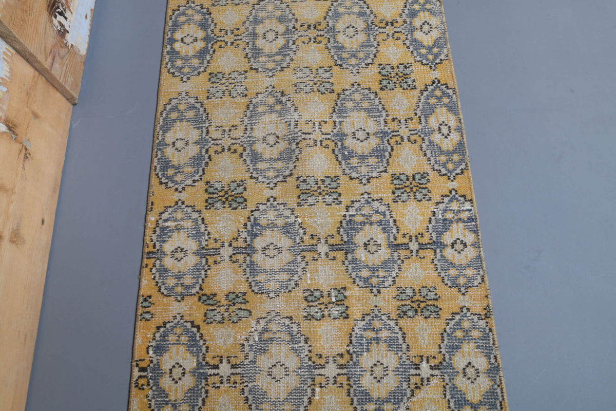 Hand-Knotted Vintage Anatolian Runner Rug