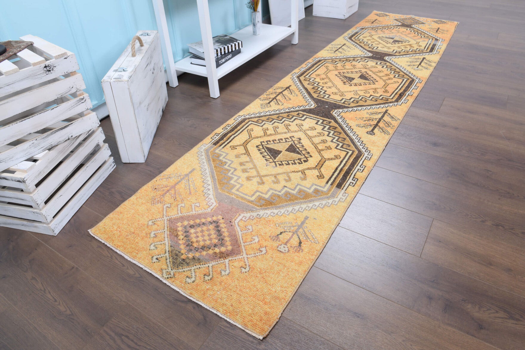 One-of-a-kind 1970s Anatolian vintage runner rug in wool, 2'4" x 9'11"