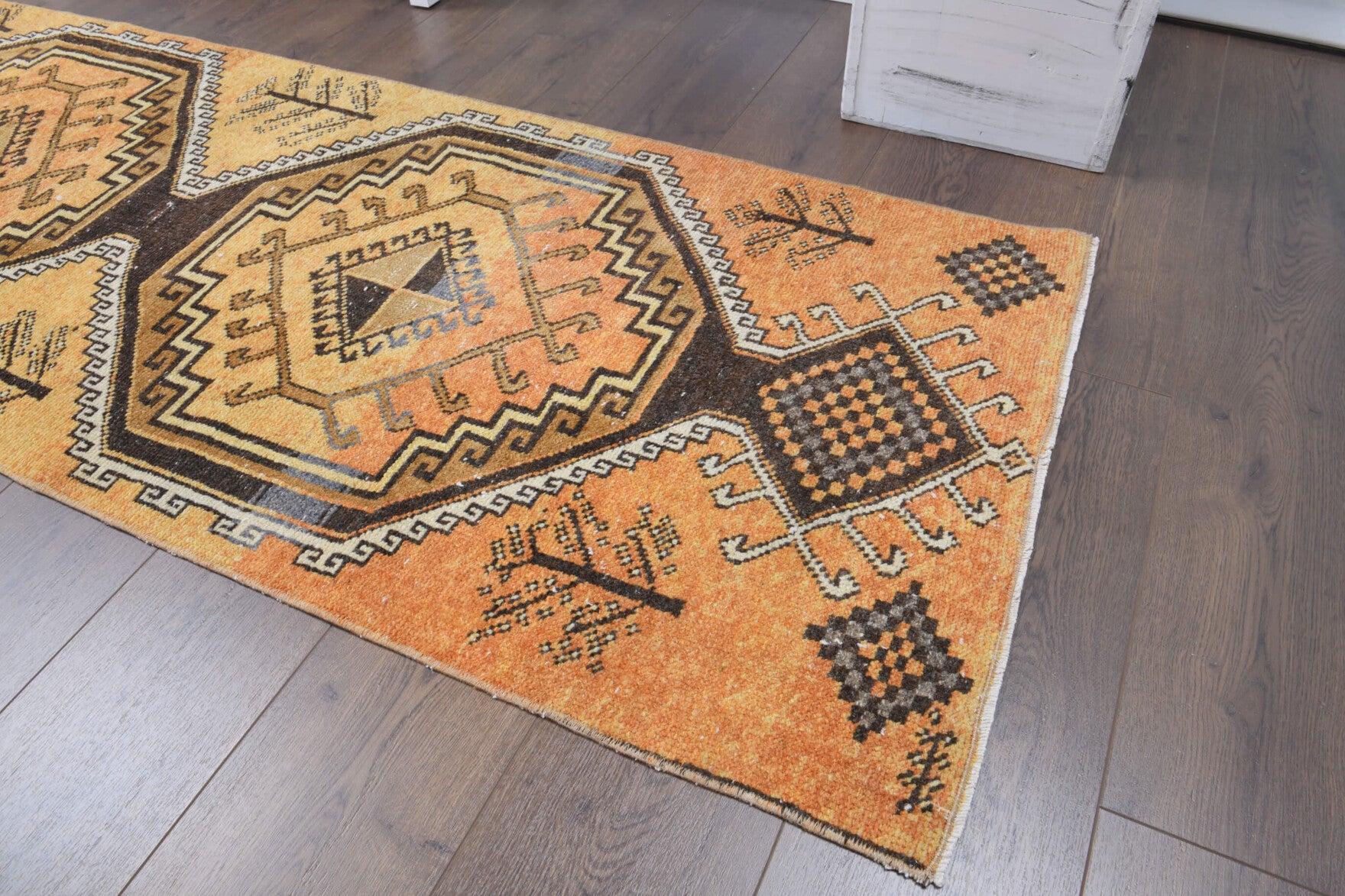 72x303 cm vintage Anatolian runner rug – Hilalpare, low pile, wool
