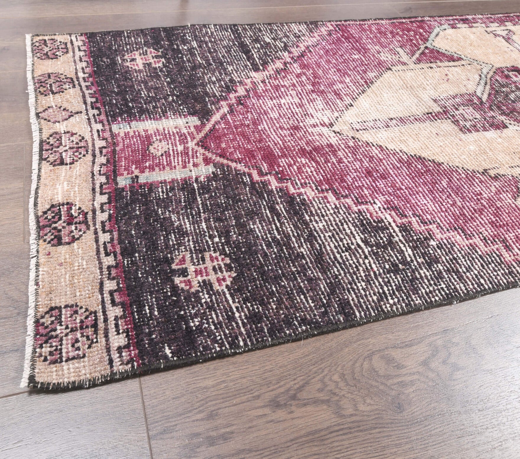 One-of-a-kind 1970s Anatolian vintage runner rug in wool, 2'4" x 11'1"