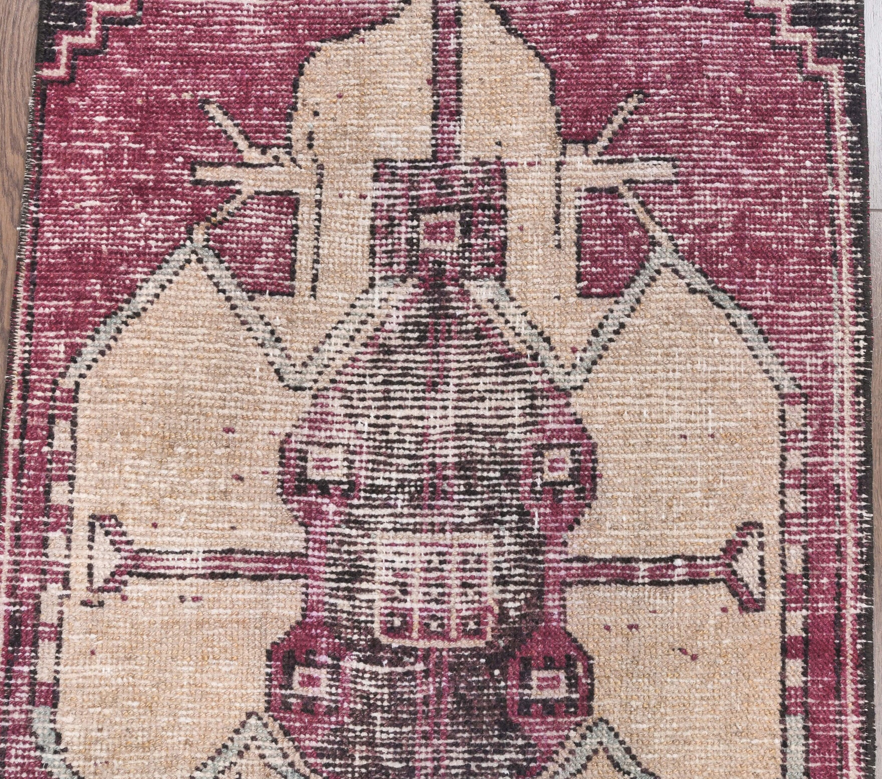70x338 cm vintage Anatolian runner rug – Kyritima, low pile, wool