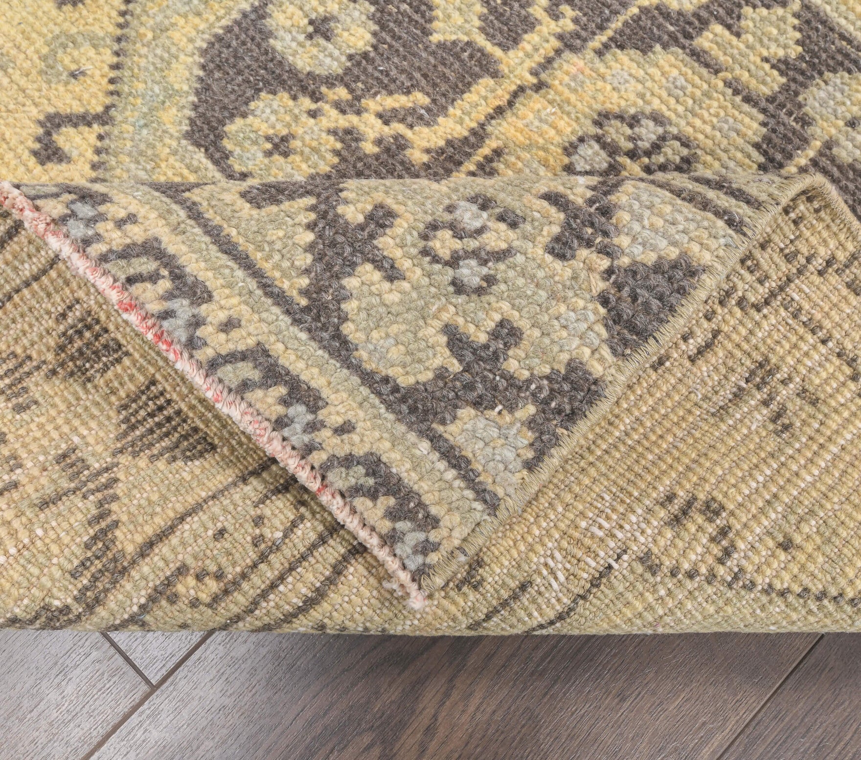 Floral Vintage Oushak Runner Rug
