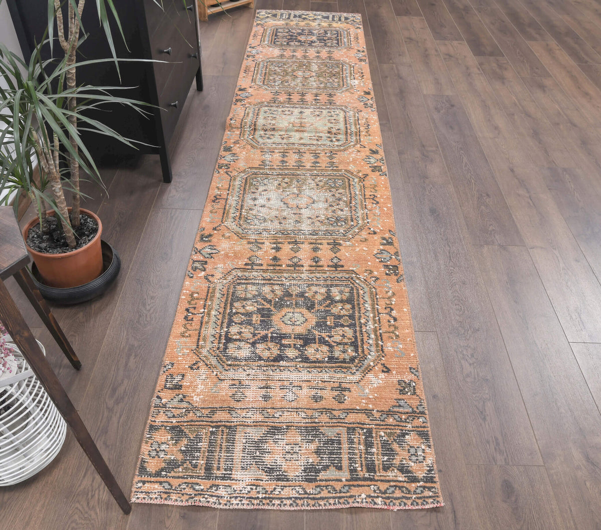 One-of-a-kind 1970s Anatolian vintage runner rug in wool, 2'4" x 11'1"