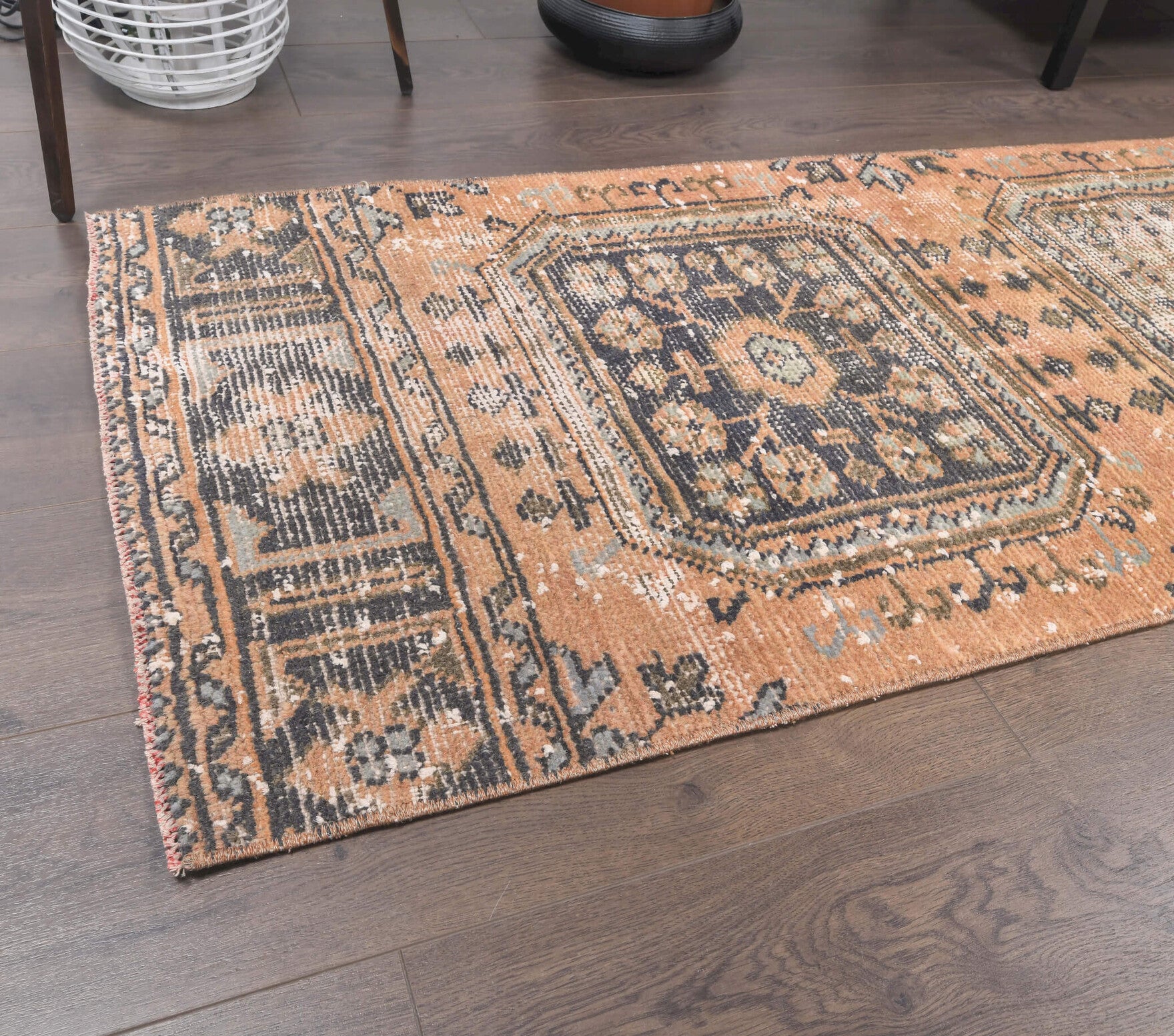 Vintage Oushak Runner Rug - 24139