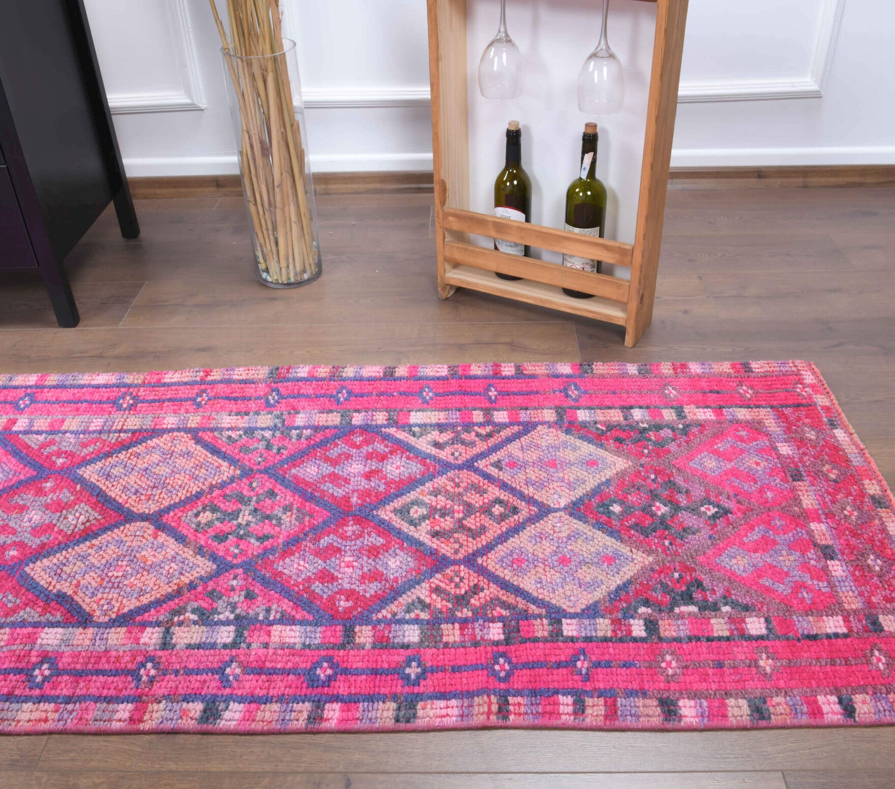 74x345 cm vintage Anatolian runner rug – Semadeniz, low pile, wool