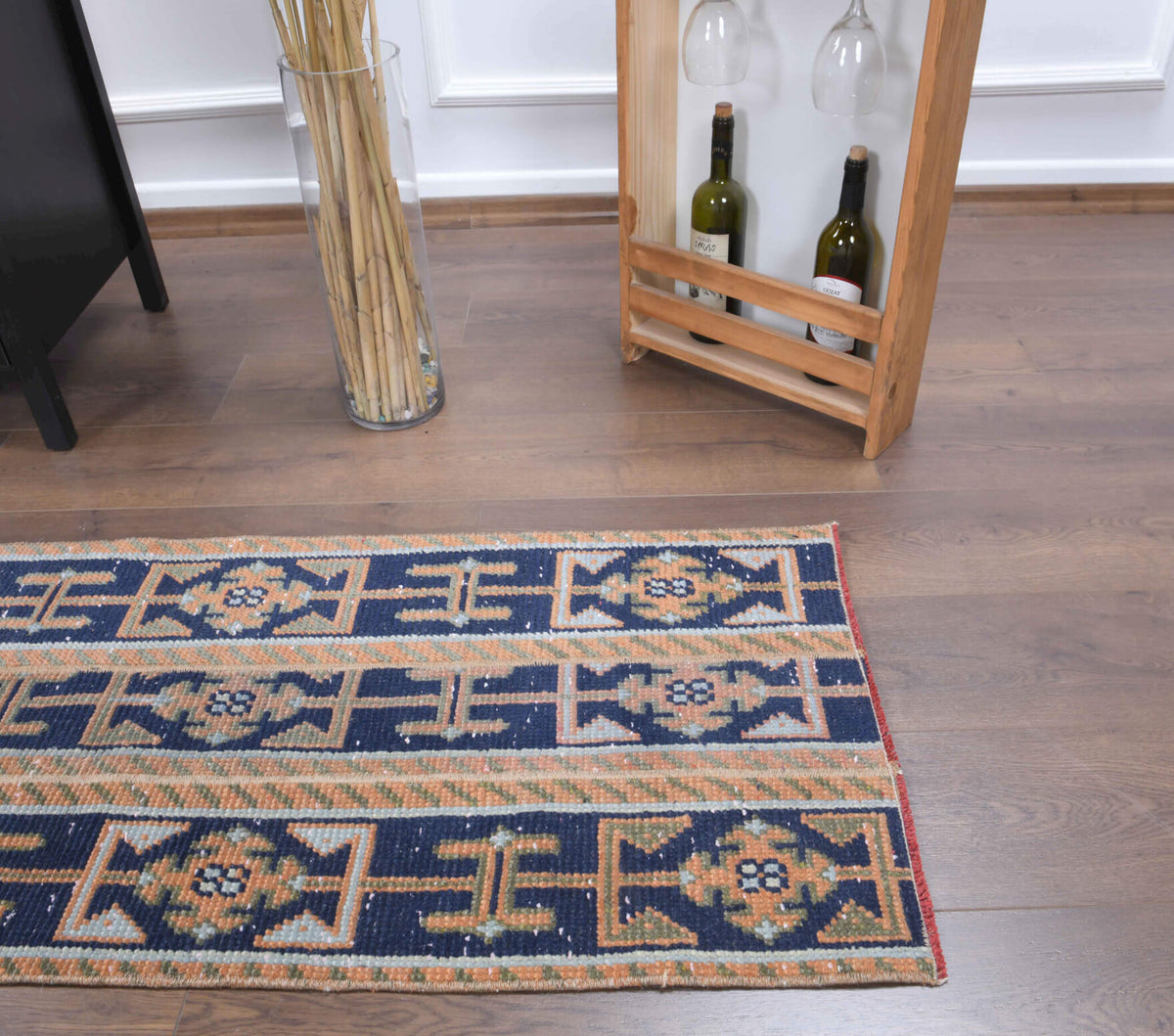 Authentic Anatolian vintage patchwork runner rug (1970s) with oriental design – one-of-a-kind at Fame Rugs