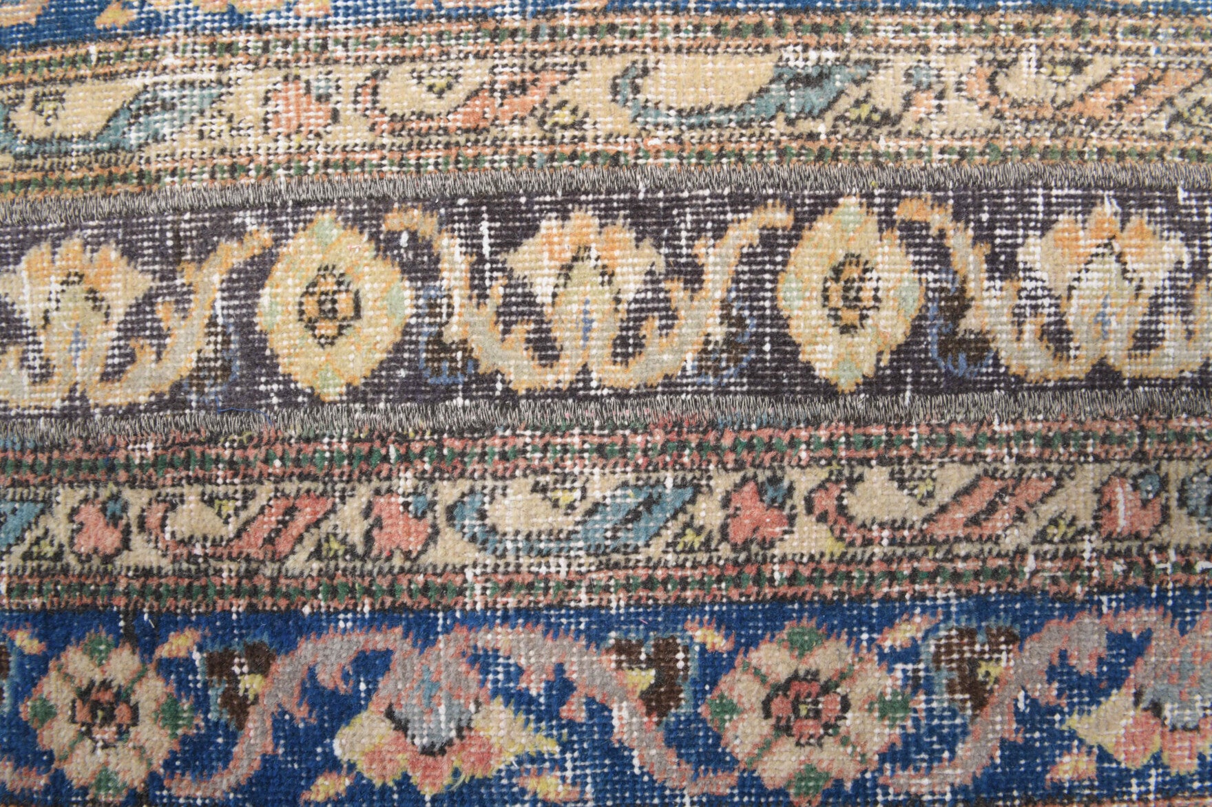 Astrapnoe runner: 1970s handmade Anatolian runner with ikat motifs and fabric backing