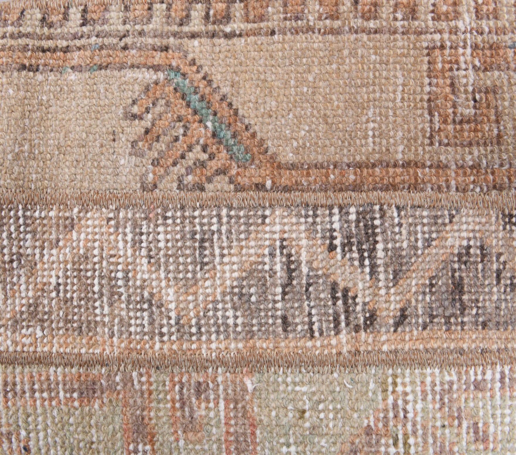 50x180 cm vintage patchwork Anatolian runner rug – Arykanda, low pile, wool