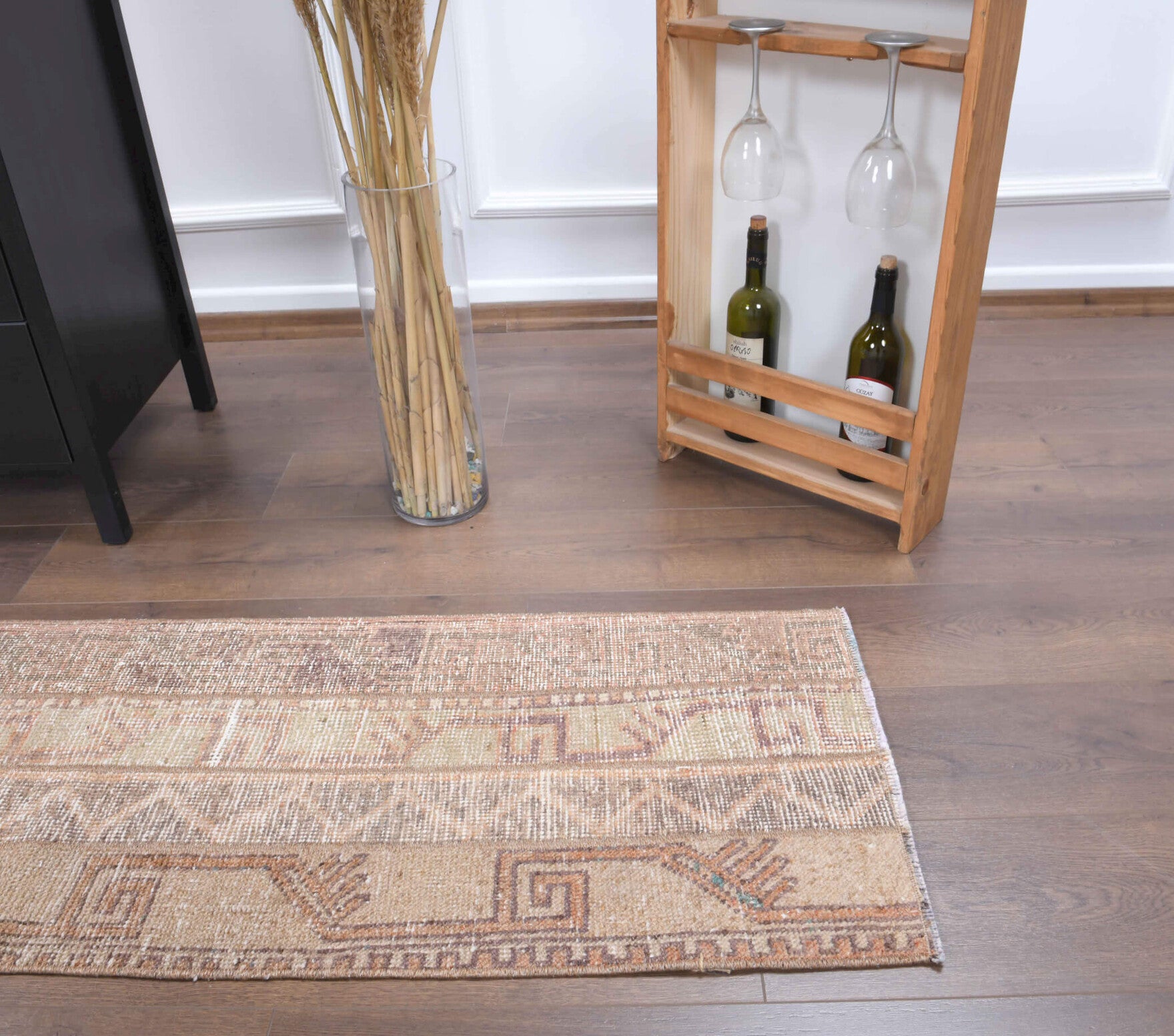 Authentic Anatolian vintage patchwork runner rug (1970s) with ikat design – one-of-a-kind at Fame Rugs