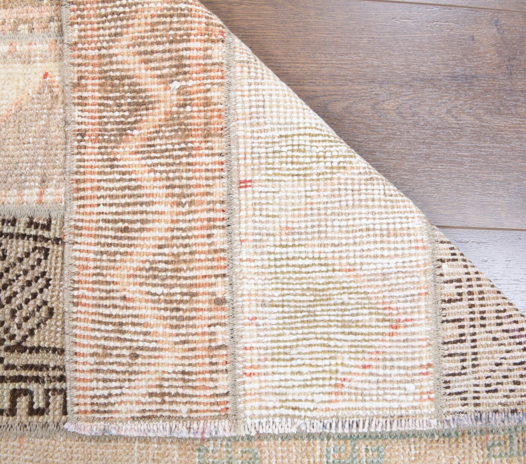 One-of-a-kind 1970s Anatolian vintage patchwork runner rug in wool, 2' x 6'
