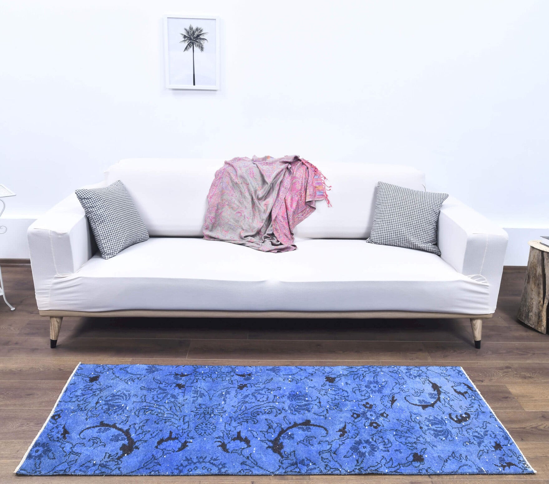 Vintage Blue Anatolian Runner Rug