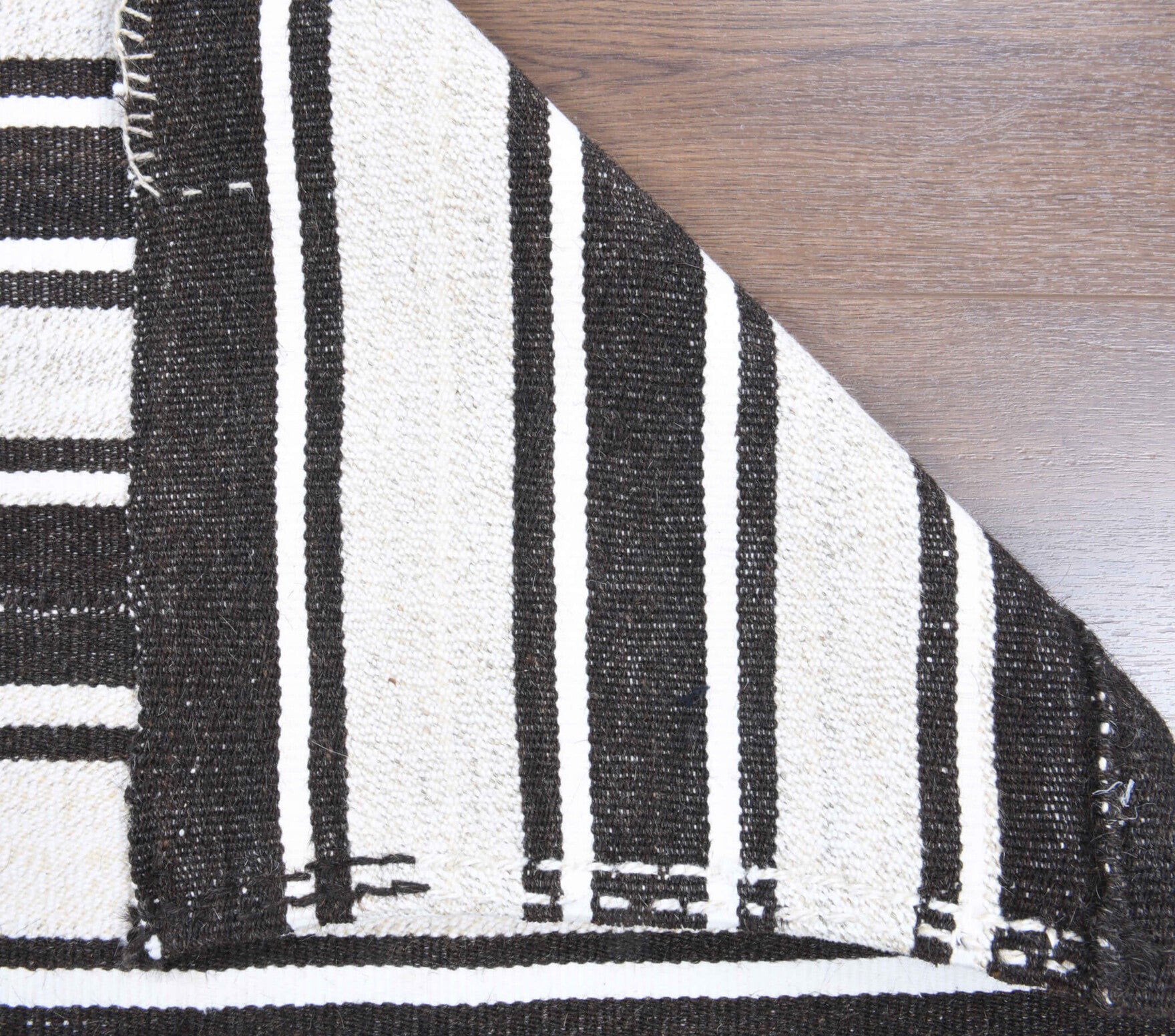 Authentic Anatolian vintage kilim runner rug (1960s) with striped design – one-of-a-kind at Fame Rugs
