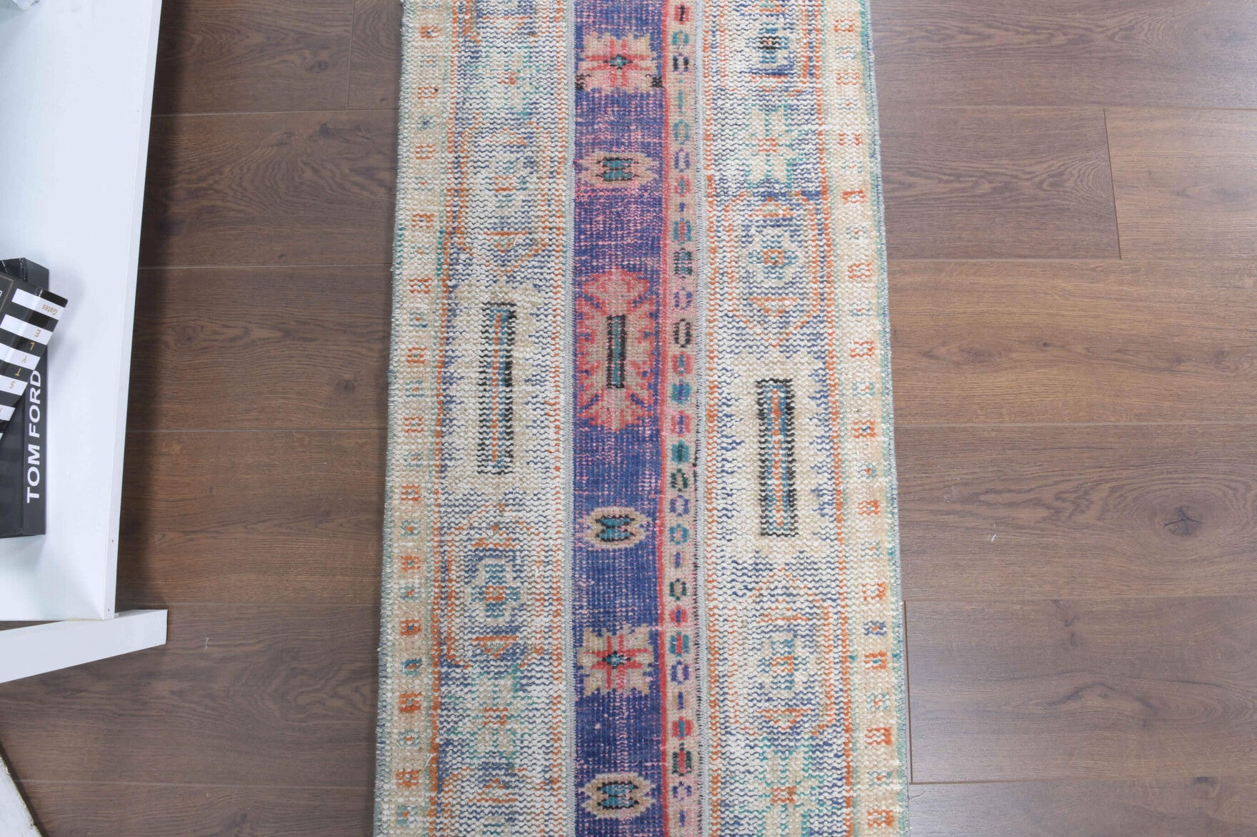 Authentic Anatolian vintage patchwork runner rug (1970s) with ikat design – one-of-a-kind at Fame Rugs