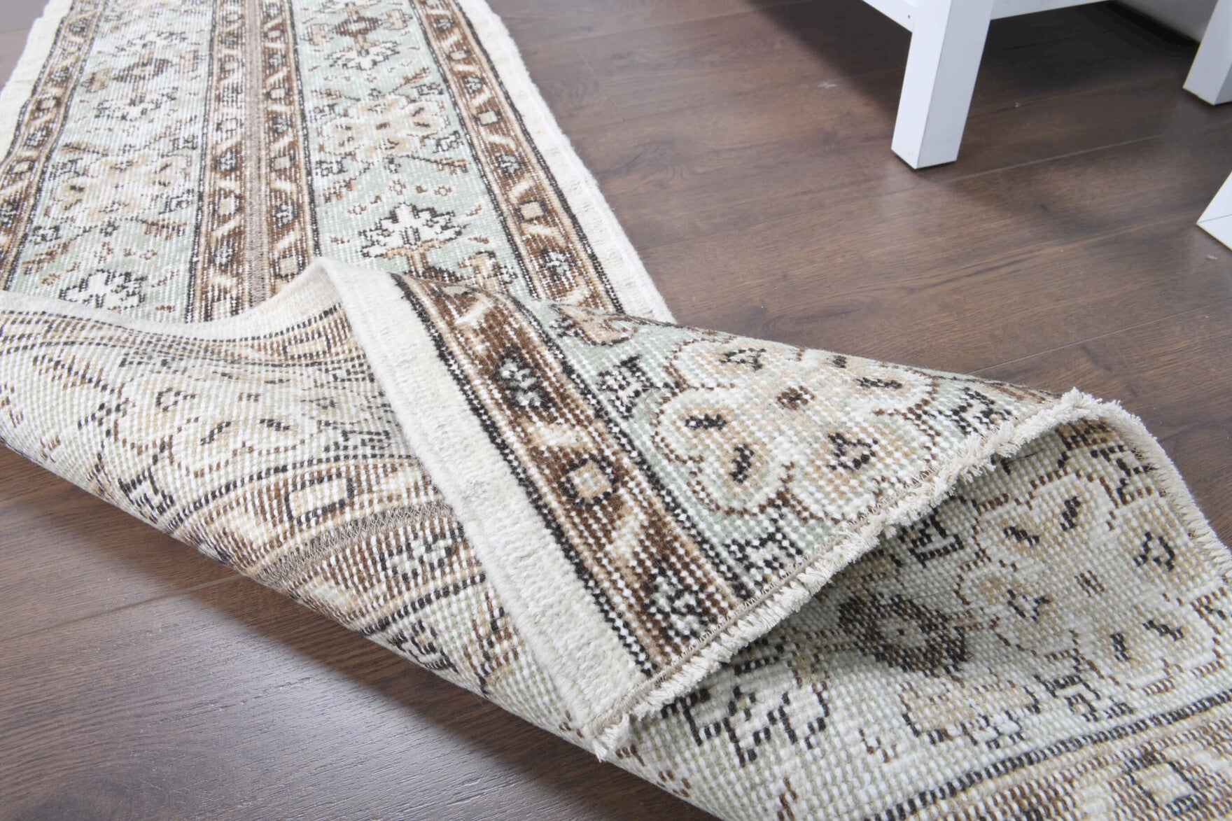One-of-a-kind 1970s Anatolian vintage patchwork runner rug in wool, 1'8" x 7'3"