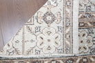Alevisik runner: 1970s handmade Anatolian runner with oriental motifs and fabric backing