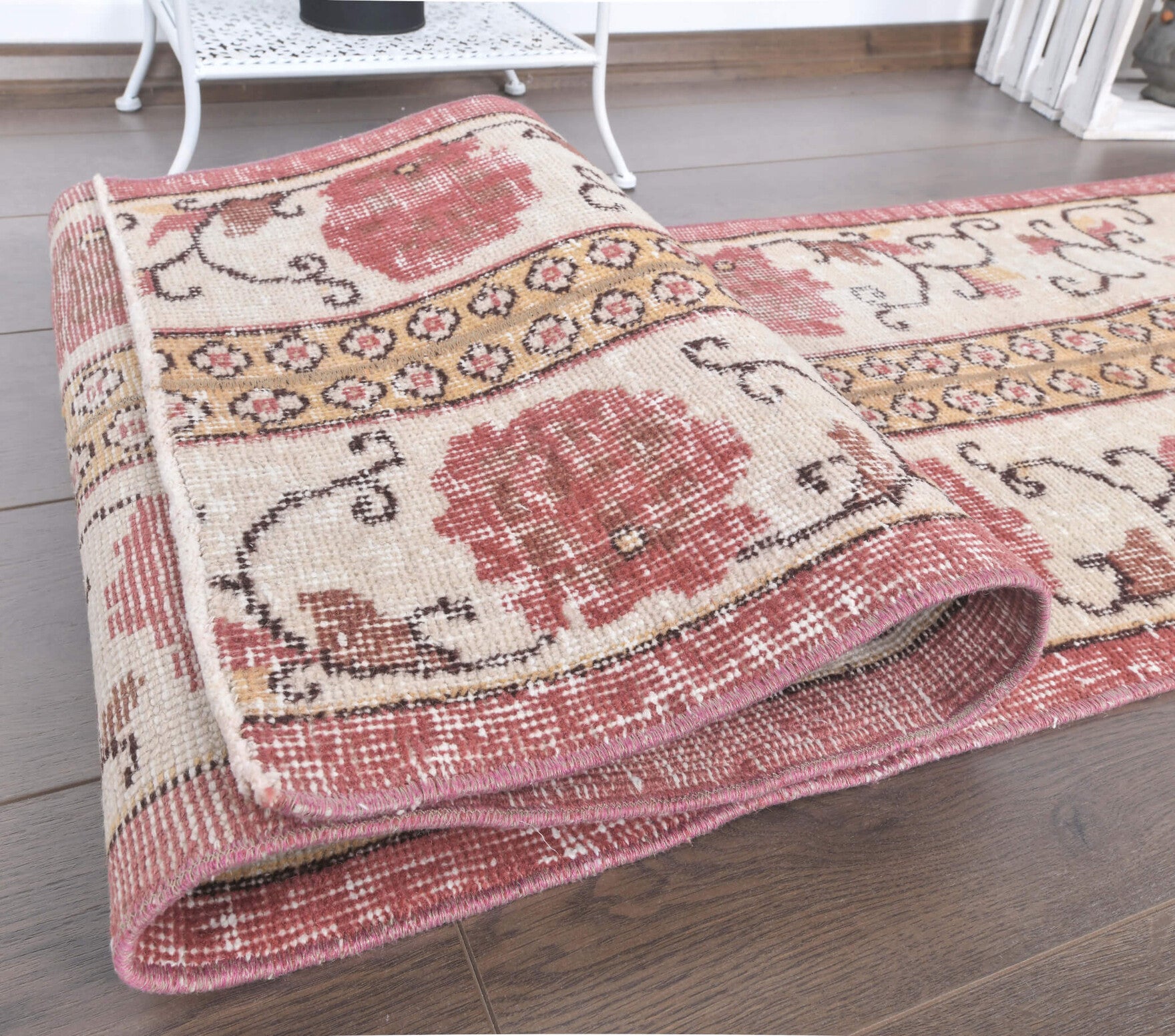 2x7 Vintage Handwoven Patchwork Runner Rug