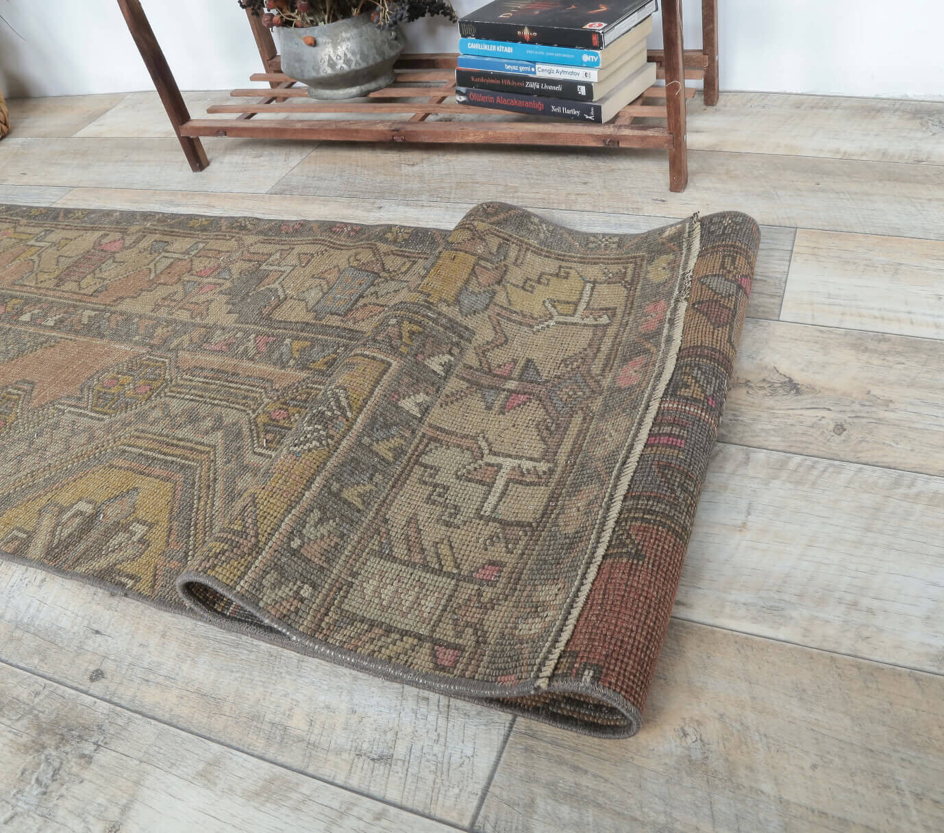 2x7 Vintage Anatolian Handwoven Rug Runner