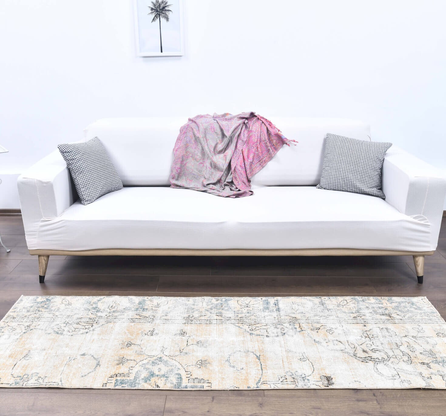 Pale Orange Oushak Runner Rug